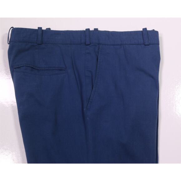 Balenciaga Blue Cotton Flat Front Flared Bell Bottoms Pants Eu 54 - US 34x30 - Picture 2 of 7